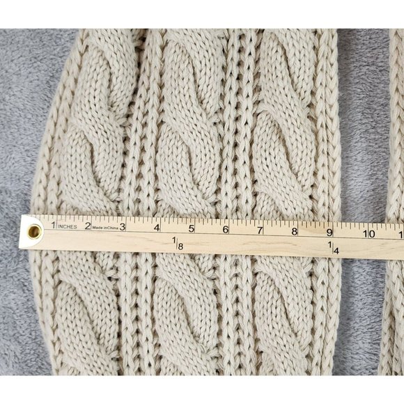 Neosan Scarf Womens One Size Beige Cable Knit Preppy Winter Infinity Loop - Picture 3 of 6